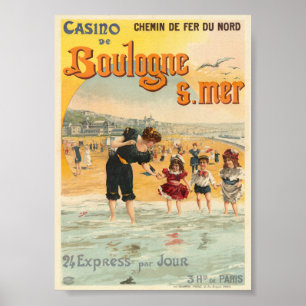 Boulogne sur mer France Affiche Ancienne 1890