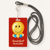 Boulon personnalisé texte et badge de partie coule (Derrière avec lanière)