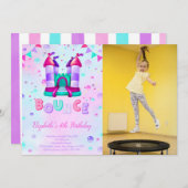 Bounce Birthday Photo Invitation (Devant / Derrière)