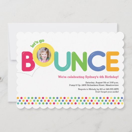 Bounce House Anniversaire Invitation Carte photo M (Devant)