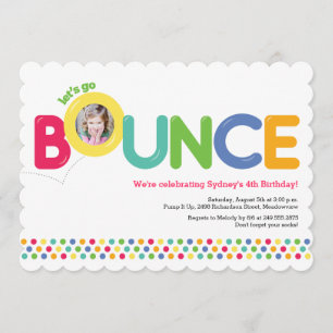 Bounce House Anniversaire Invitation Carte photo M