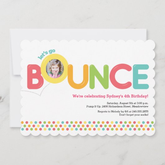 Bounce House Anniversaire Invitation Carte photo r (Devant)