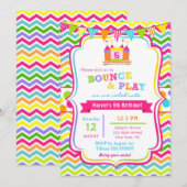 Bounce House Anniversaire Invitations Fille (Devant / Derrière)
