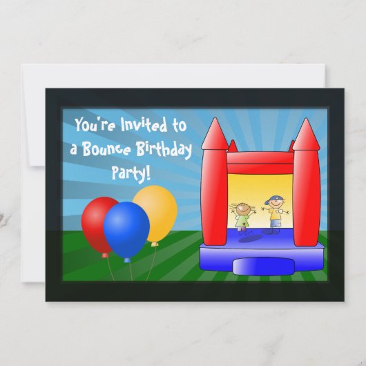 Bounce House Ballons Anniversaire Fête Invitation (Devant)