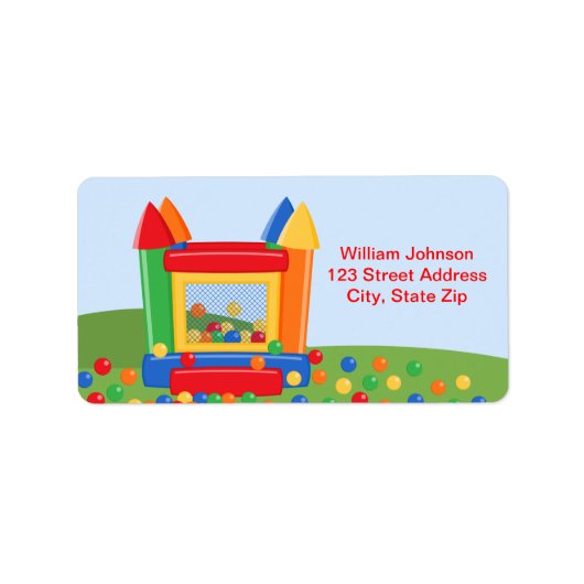 Bounce House Birthday Address Label (Voorkant)
