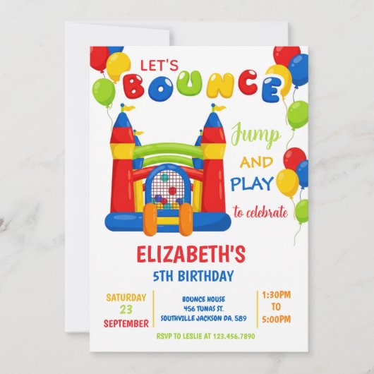 Bounce House Birthday Party Invitations (Devant)