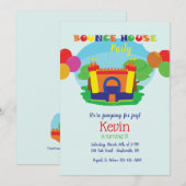 Bounce House Birthday Party Kaart (Voorkant / Achterkant)