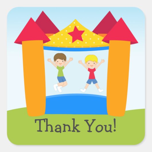 Bounce House Birthday Party Sticker (Voorkant)