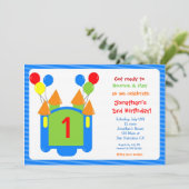 Bounce House Birthday Uitnodiging (Staand voorkant)