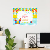 Bounce House Bouncy Castle Birthday Boy Poster (Thuiskantoor)