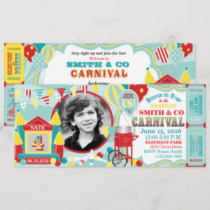 Bounce House Carnaval Birthday Kaart