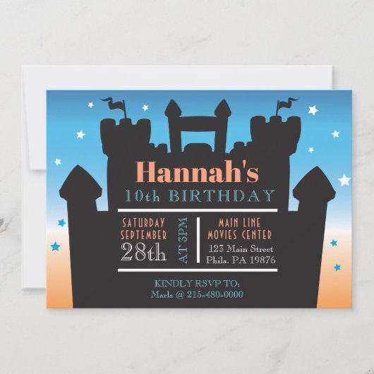 BOUNCE HOUSE CASTLE VERJAARDAGSFEEST OPBLAASBARE s Kaart (Voorkant)