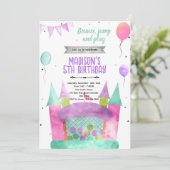 Bounce house girl theme invitation (Debout devant)