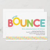 Bounce House Invitation Anniversaire Pink & Aqua (Devant / Derrière)