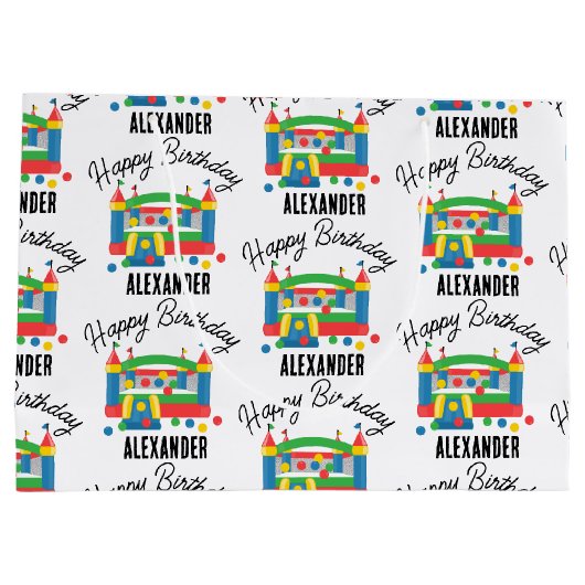 Bounce House Jumping Castle Ball Kinder naam Groot Cadeauzakje (Achterkant)