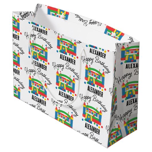 Bounce House Jumping Castle Ball Kinder naam Groot Cadeauzakje (Achterkant Gekanteld)