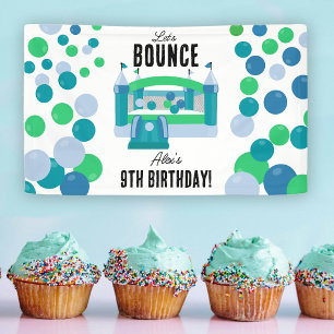 Bounce House Jumping Castle Boys Verjaardagsfeest Spandoek