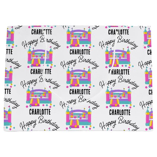 Bounce House Jumping Castle Meisjes Verjaardagsfee Groot Cadeauzakje (Voorkant)