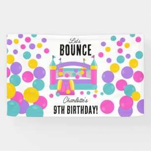 Bounce House Jumping Castle Meisjes Verjaardagsfee Spandoek