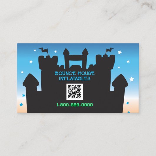 BOUNCE HOUSE OPBLAASBARE FEEST QR-code Visitekaartje (Voorkant)