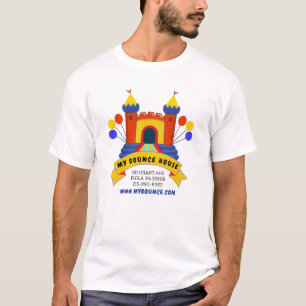 BOUNCE HOUSE OPBLAASBARE FEESTVERJAARDAG Zakelijk T-shirt