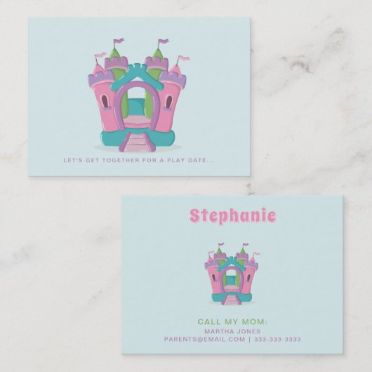 Bounce House Party Jouer Date Carte d'appel (Devant / Derrière)