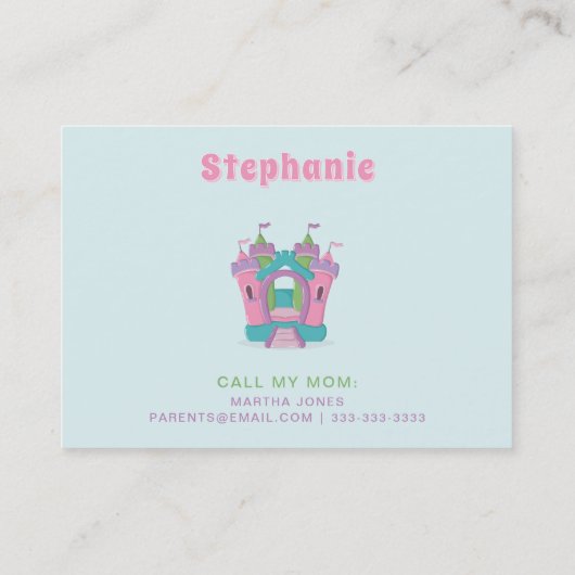 Bounce House Party Jouer Date Carte d'appel (Dos)