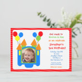 Bounce House Photo Invitation d'anniversaire (Debout devant)