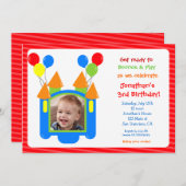 Bounce House Photo Invitation d'anniversaire (Devant / Derrière)