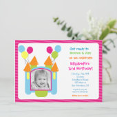 Bounce House Photo Invitations d'anniversaire (Debout devant)