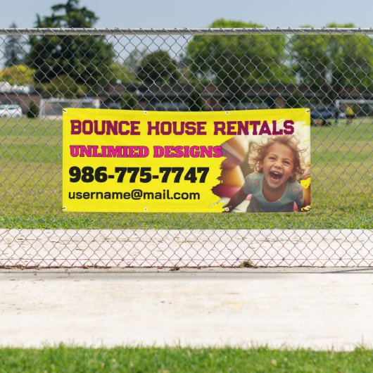 Bounce House Rentals Bannière personnalisée (En situation)