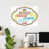 Bounce House Sign Carnival Circus Birthday Poster (Thuiskantoor)