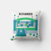 Bounce House Springen Kasteelbal Schattige Blauw P Kussen (Voorkant)