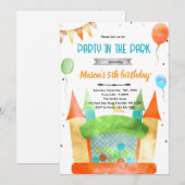 Bounce house theme party invitation (Devant / Derrière)