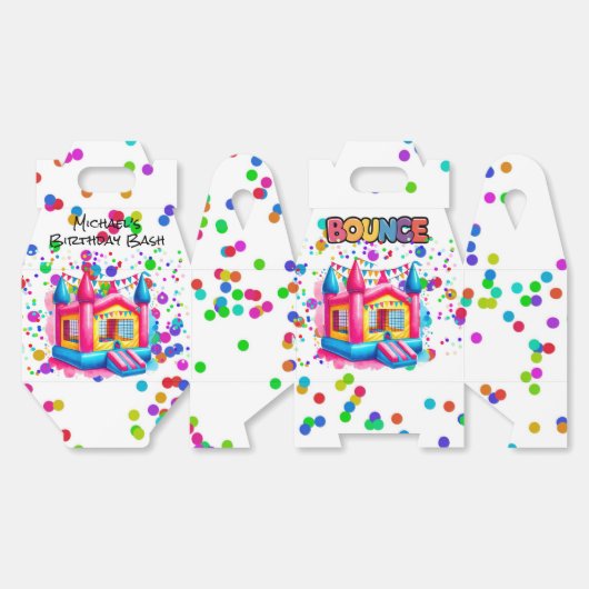 Bounce House Verjaardag Bash Bedankdoosjes (Ongevouwen)
