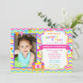 Bounce House verjaardagsfeestje uitnodigingen (Staand voorkant)