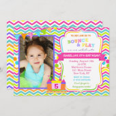 Bounce House verjaardagsfeestje uitnodigingen (Voorkant / Achterkant)