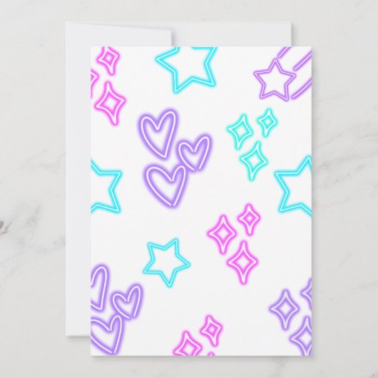 Bounce Jump Neon Kids Verjaardagsfeestuitnodiging Kaart (Achterkant)