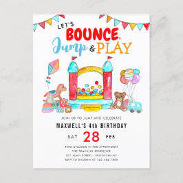 Bounce Jump Play Kinder Trampolinepark Verjaardag Briefkaart