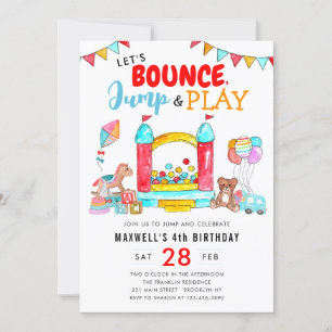 Bounce Jump Play Kinder Trampolinepark Verjaardag Kaart