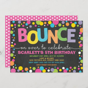 Bounce Jump Trampoline Party Birthday Girl Kaart