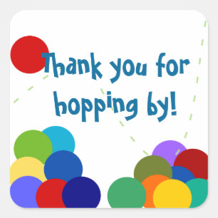 Bouncing Party Dank u wel! Vierkante Sticker