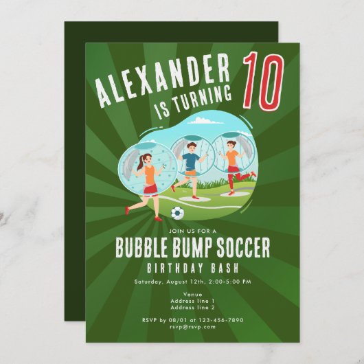Bouncing Zorb Suits Bubble Voetbal Sumo Verjaardag Kaart (Voorkant / Achterkant)