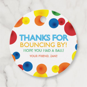 Bouncy Ball Birthday Round Favor Stickers Bedankjes Labels