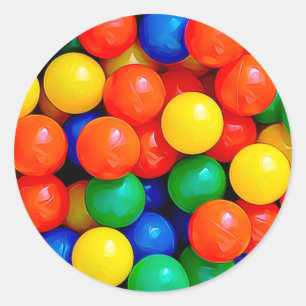 Bouncy Balls Verjaardag Ronde Sticker