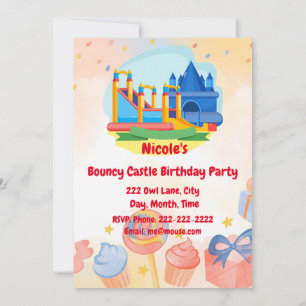 Bouncy Castle Adventure Park Birthday Party Invi Kaart