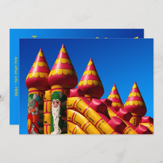 Bouncy Castle Party nodigt uit Kaart (Voorkant / Achterkant)