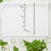 Bouncy Script-Afstuderen Theedoek (Gevouwen)