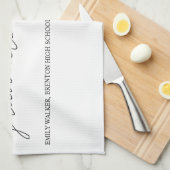 Bouncy Script-Afstuderen Theedoek (Quarter Fold)