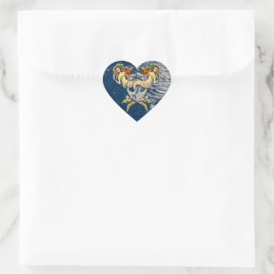Bound Mermaids - Nautisch ontwerp voor oceaanliefh Hart Sticker